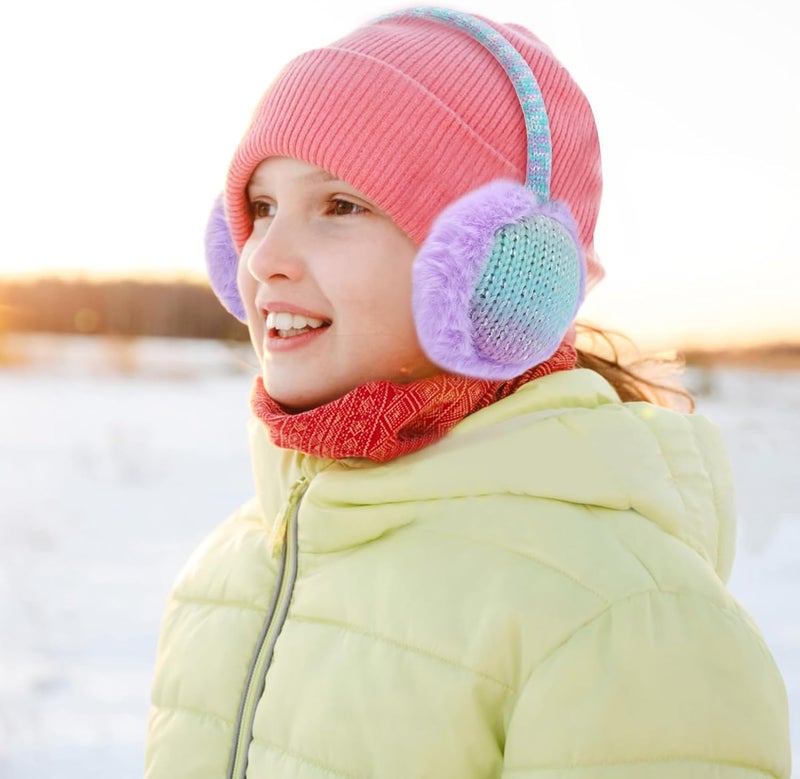BUTITNOW Kids Knit Earmuffs Soft Plush Comfortable Winter Outdoor Ear Warmers for Boys Girls Age 4-16 Years - Image 4